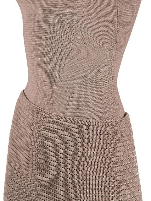 Manière De Voir detachable-asymmetric mini dress - Neutrals