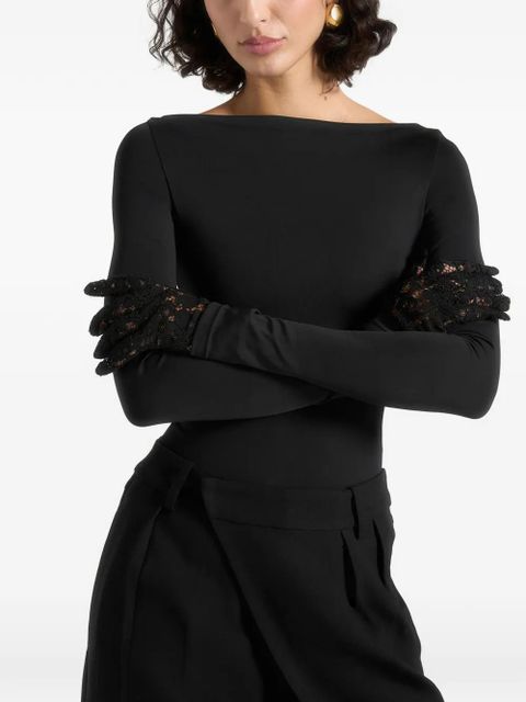 Manière De Voir Rhea lace gloves - Black