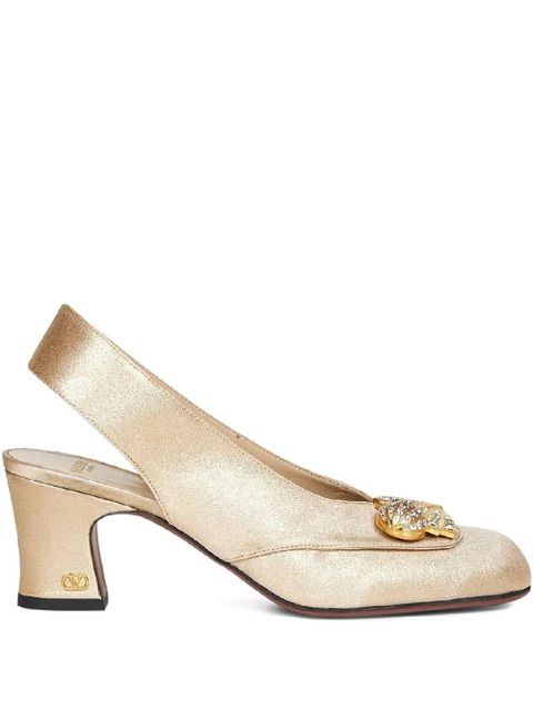 Valentino Garavani 60mm Adamantine crystal-embellished slingback pumps - Yellow - zdjęcie produktu nr 1