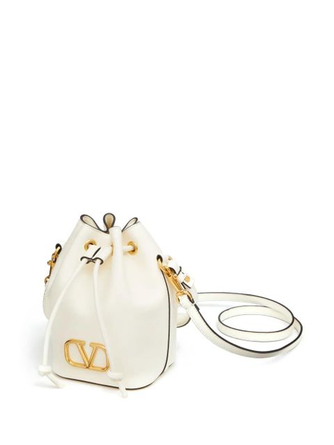 Valentino Garavani mini VLogo Signature leather bucket bag - White