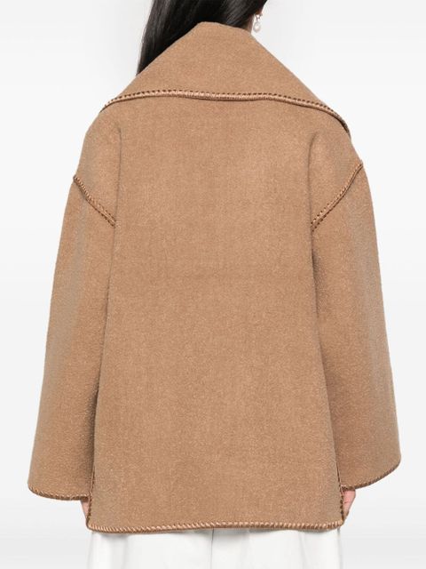 TOTEME whipstitch-trim scarf jacket - Brown