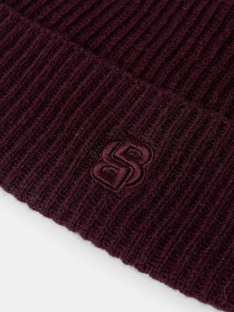 BOSS czapka wełniana kolor bordowy 50557673 - zdjęcie produktu nr 2