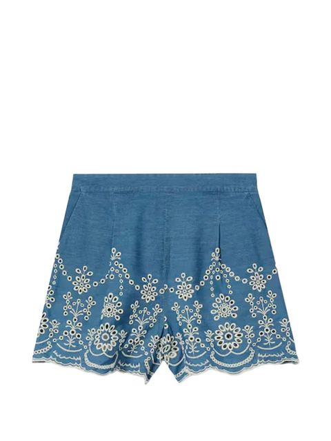 MC2 Saint Barth floral eyelet shorts - Blue - zdjęcie produktu nr 1