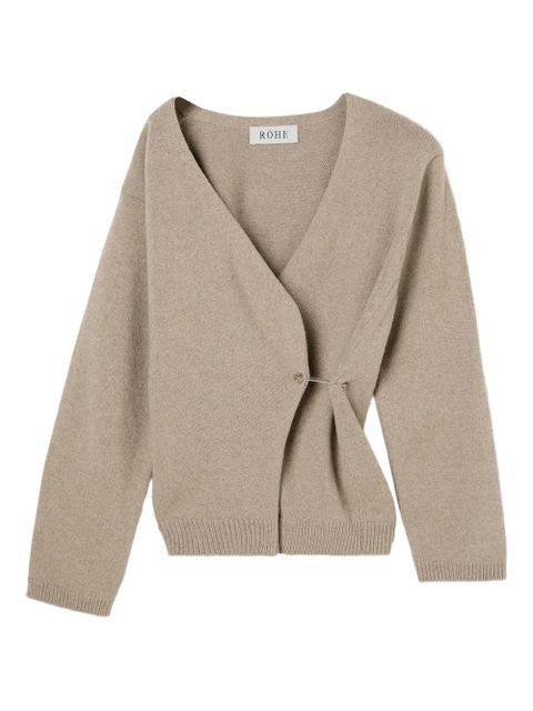 Róhe V-neck safety-pin-detail cardigan - Neutrals - zdjęcie produktu nr 1
