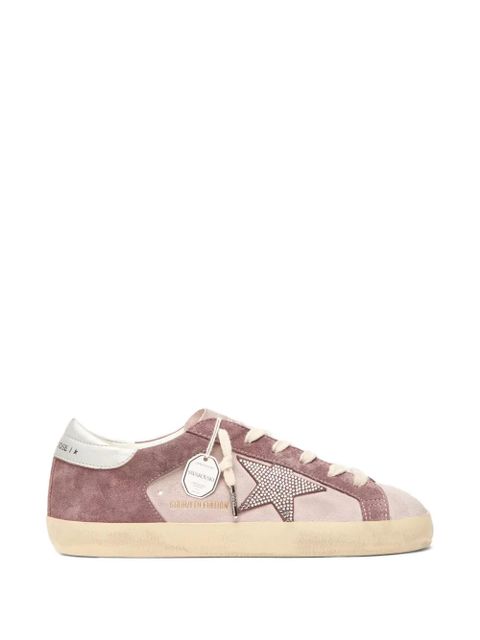 Golden Goose Super-star suede crystal glitter sneakers - Pink - zdjęcie produktu nr 1