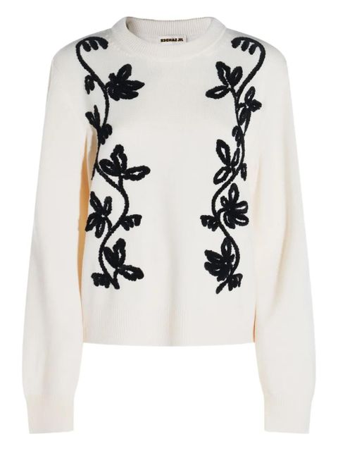 Jil Sander embroidered wool jumper - White - zdjęcie produktu nr 1