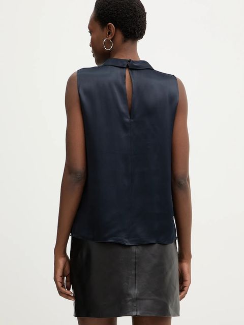 BOSS bluzka Baurina damska kolor granatowy gładka 50553047