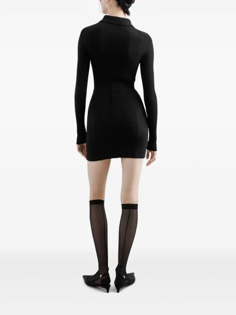 Dolce & Gabbana DNA ribbed-knit polo shirt - Black