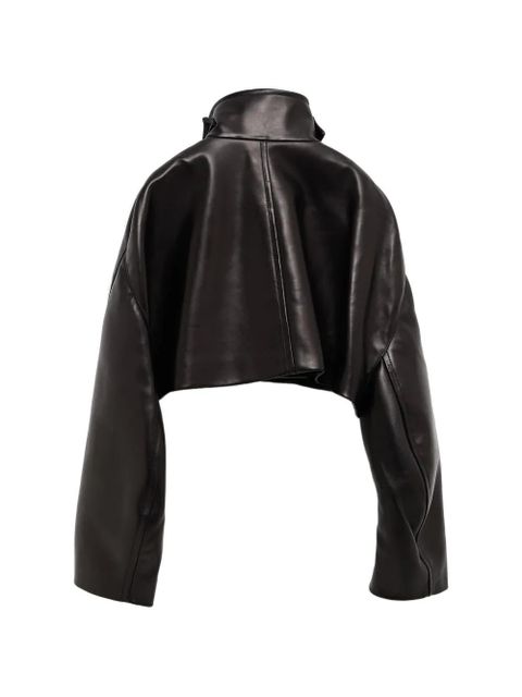 KHAITE cropped leather jacket - Black - zdjęcie produktu nr 2