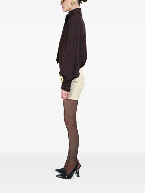 Rowen Rose bow-neck blouse - Brown