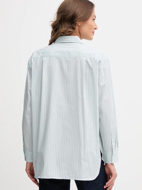 Calvin Klein Jeans koszula damska kolor zielony relaxed z kołnierzykiem klasycznym LV044D170G - zdjęcie produktu nr 2