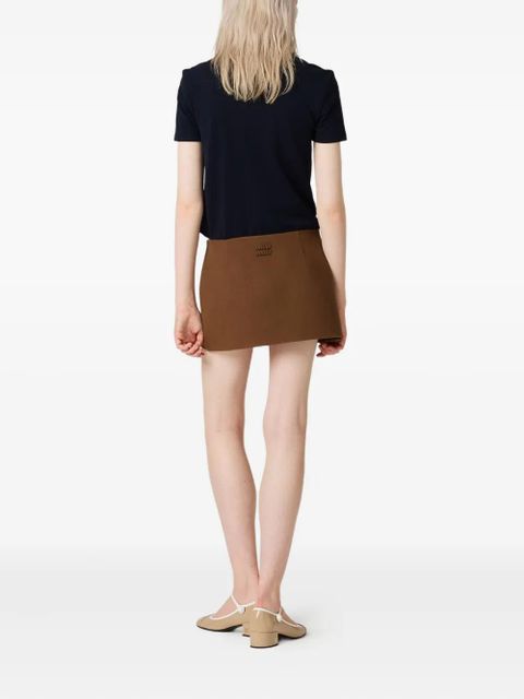 Miu Miu wrap-effect mini skirt - Brown - zdjęcie produktu nr 2
