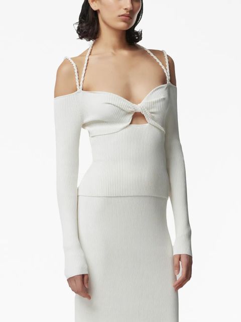 Altuzarra Odin cut-out ribbed-knit sweater - White