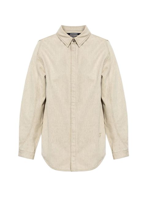 Jacquemus contrast-stitch long-sleeve shirt - Neutrals - zdjęcie produktu nr 1
