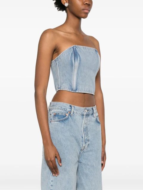 WARDROBE.NYC strapless denim top - Blue