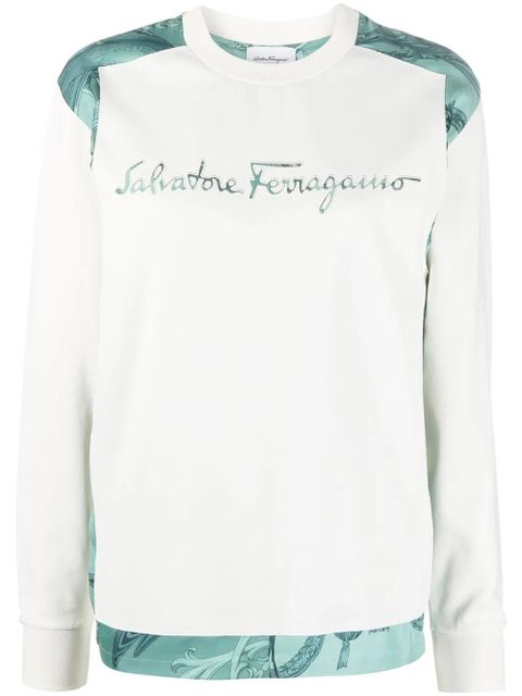 Ferragamo embroidered logo sweatshirt - White - zdjęcie produktu nr 1