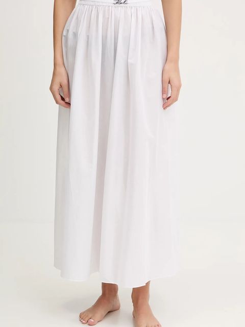 Karl Lagerfeld spódnica bawełniana kolor biały maxi rozkloszowana A2W46043 - zdjęcie produktu nr 1