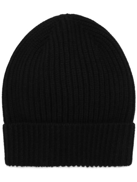 Dolce & Gabbana ribbed-knit turn-up beanie - Black - zdjęcie produktu nr 1