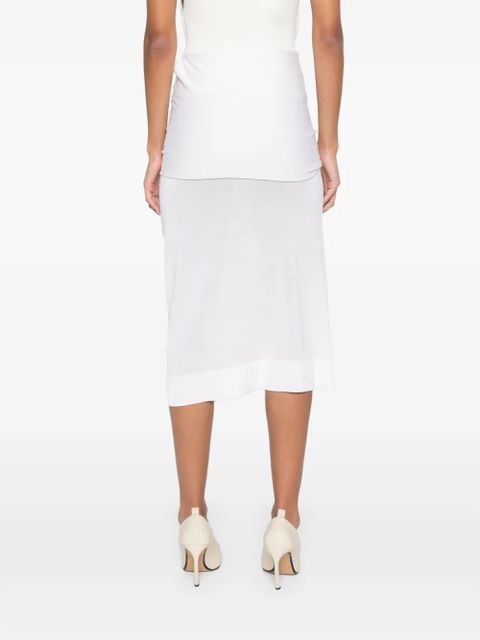 TOTEME draped-detailing midi skirt - White