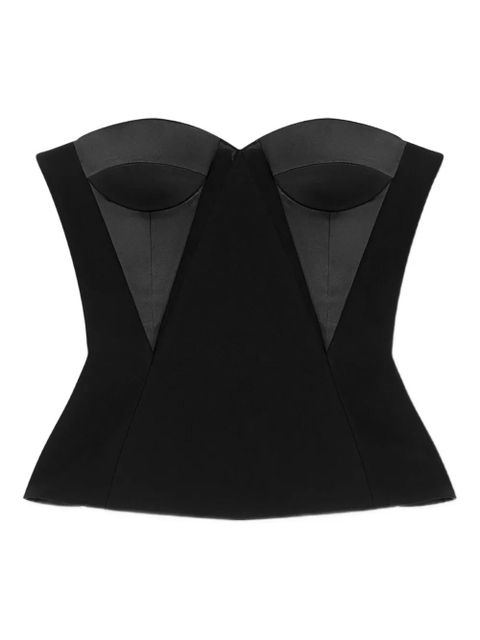 Versace satin-panelled bustier top - Black - zdjęcie produktu nr 1