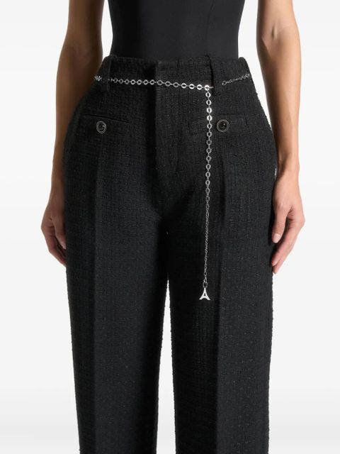 Manière De Voir Nathalie belted tweed trousers - Black