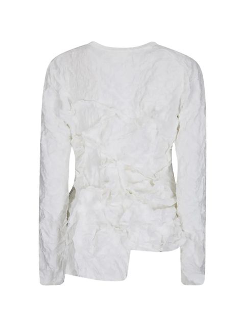 Comme Des Garçons crinkled ruffled longsleeve top - White