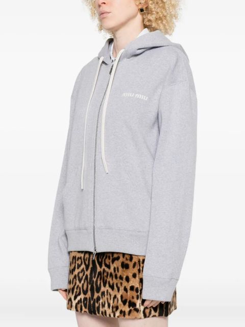 Miu Miu zip-up hoodie - Grey