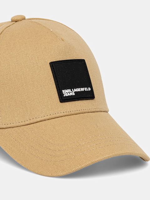 Karl Lagerfeld Jeans czapka z daszkiem bawełniana kolor zielony gładka A1M33001