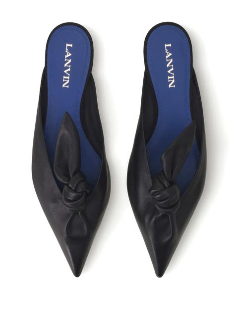 Lanvin knotted pointed-toe flat mules - Black - zdjęcie produktu nr 2