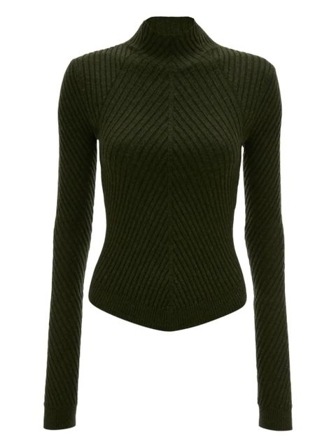 Victoria Beckham ribbed high-neck sweater - Green - zdjęcie produktu nr 1