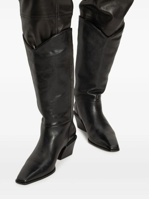 Paris Texas 50mm Bettina leather pointed-toe boots - Black