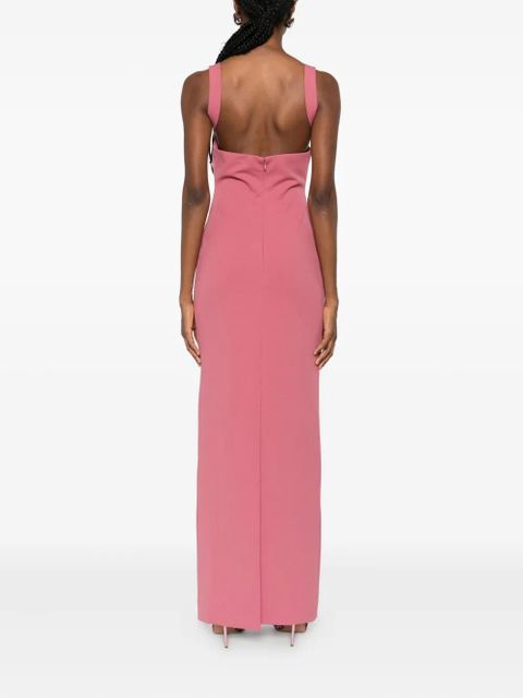 Solace London square-neck maxi dress - Pink