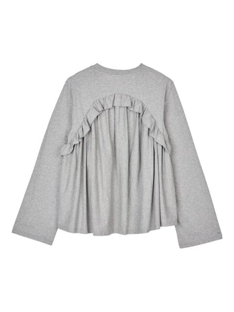 Cecilie Bahnsen Alva ruffled-detail T-shirt - Grey - zdjęcie produktu nr 2