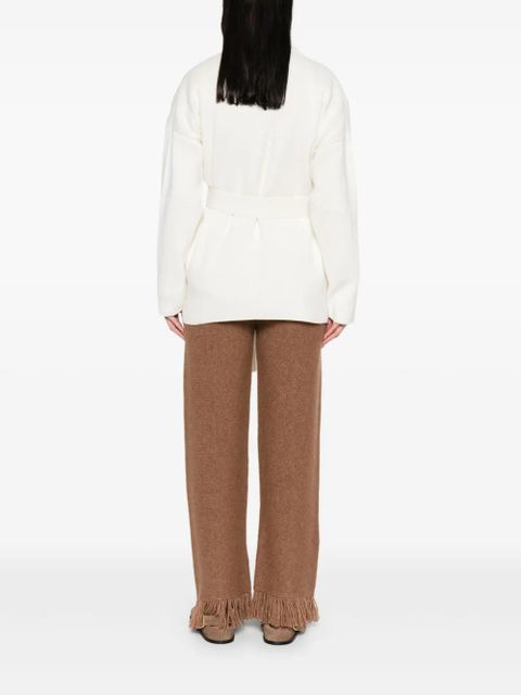 Golden Goose floral-embellished belted cardigan - Neutrals