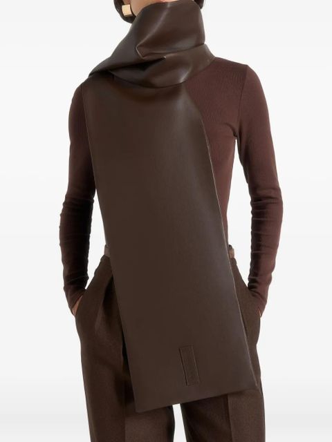 Manière De Voir Melia reversible Eiffel-patch scarf - Brown