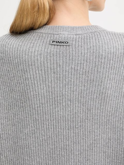 Pinko sukienka z dodatkiem wełny kolor szary mini oversize 105504 A2R1