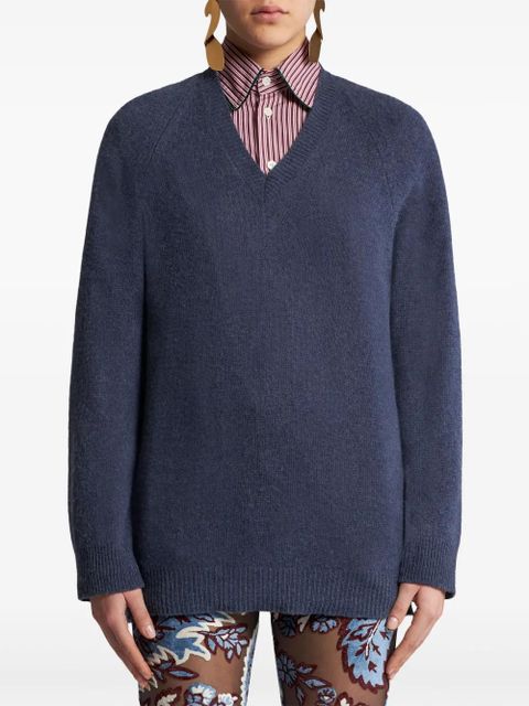 ETRO cashmere v-neck sweater - Blue
