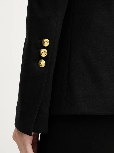 Pinko marynarka kolor czarny jednorzędowa gładka 105573 A24C