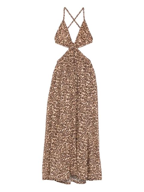 ZIMMERMANN Wanderlust braid-trim midi dress - Brown - zdjęcie produktu nr 1