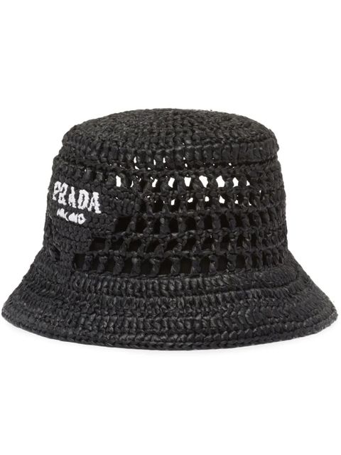 Prada raffia bucket hat - Black - zdjęcie produktu nr 1