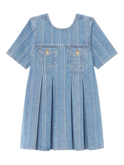 GANNI pleated denim dress - Blue - zdjęcie produktu nr 1