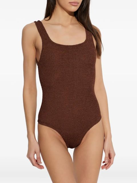 Hunza G square-neck swimsuit - Brown