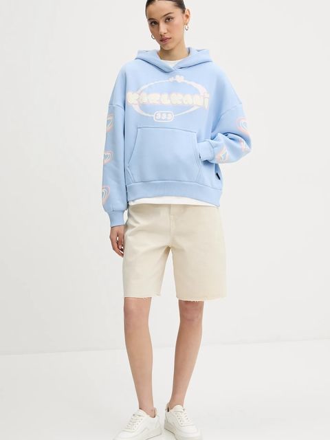 Karl Kani bluza damska kolor niebieski z kapturem z nadrukiem 61210082 - zdjęcie produktu nr 2