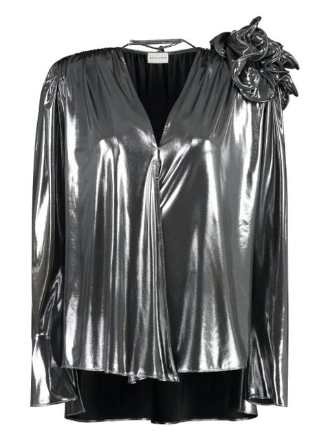 Magda Butrym v-neck blouse - Silver - zdjęcie produktu nr 1