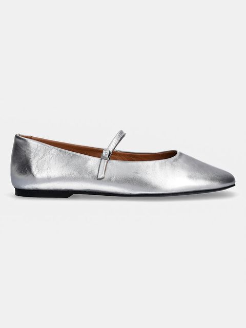 Calvin Klein baleriny skórzane MARY JANE BALLERINA - MET - zdjęcie produktu nr 2