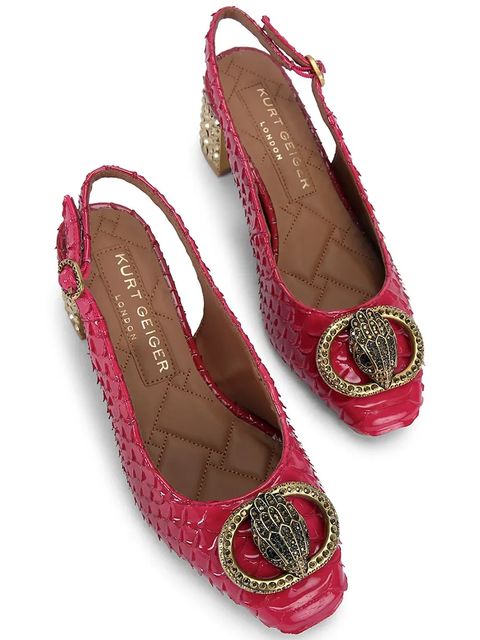 Kurt Geiger London czółenka skórzane Chelsea Block Slingback - zdjęcie produktu nr 1