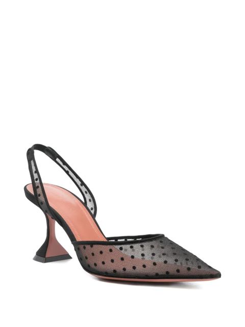 Amina Muaddi 70mm Holli polka-dot pumps - Black - zdjęcie produktu nr 2