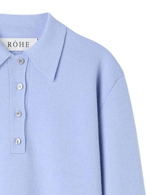 Róhe polo-collar knitted sweater - Blue - zdjęcie produktu nr 2