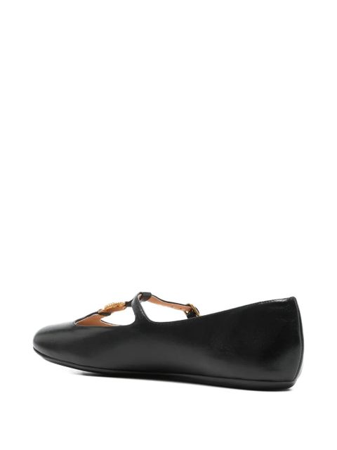 Chloé logo-medal ballet flats - Black