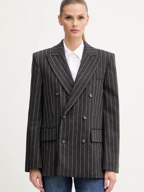 MAX&Co. marynarka z dodatkiem wełny kolor szary oversize wzorzysta 2528046042200 - zdjęcie produktu nr 1